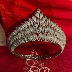 Sparkling Silver Leaf Tiara vintage